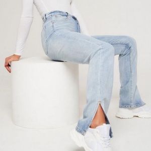 missguided wrath split hem jeans size 4L